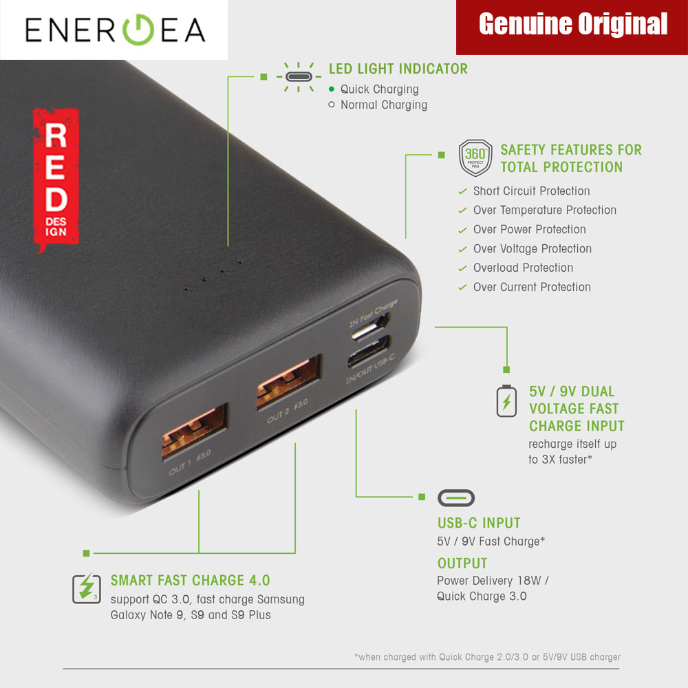 Picture of Energea  Compac Ultra USB C PD Power Delivery 18W Power Bank 20000mAh for iPhone Huawei Samsung