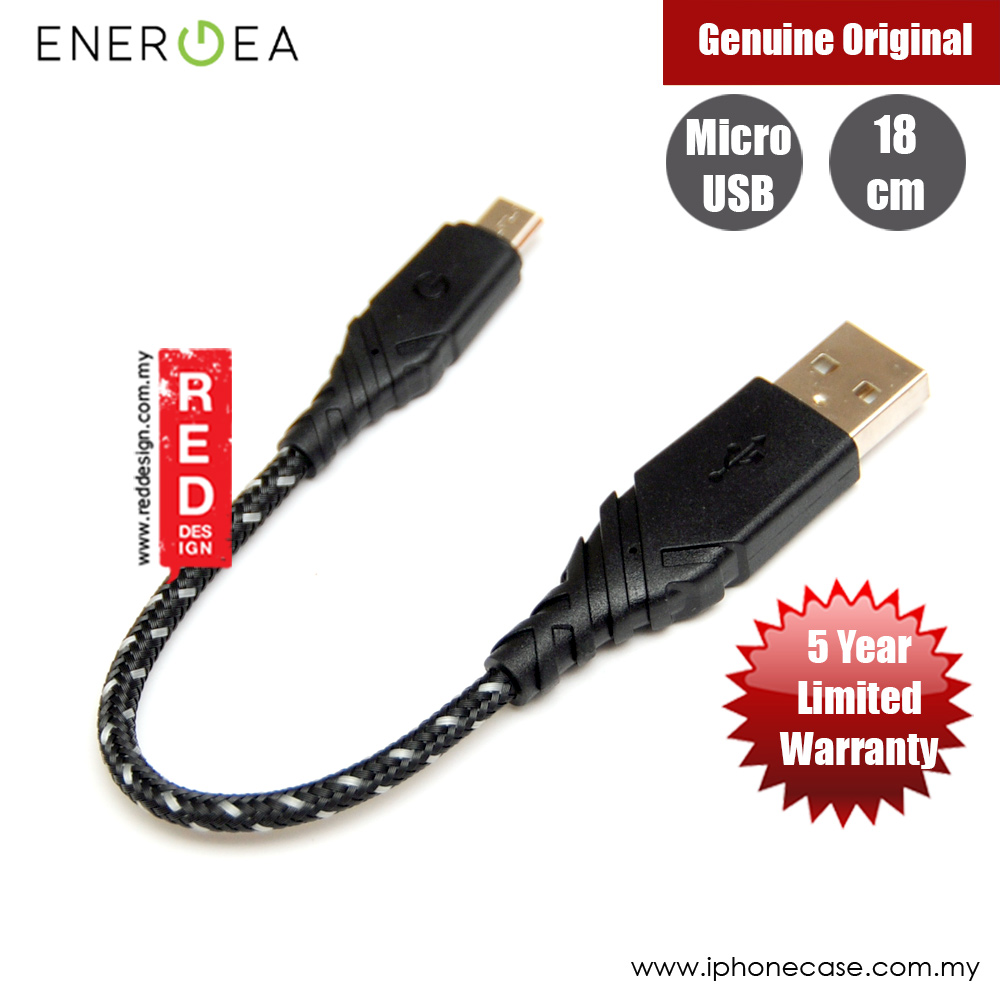 Picture of Energea DuraGlitz 3A Fast Speed Charging Micro USB Cable 18cm (Black)