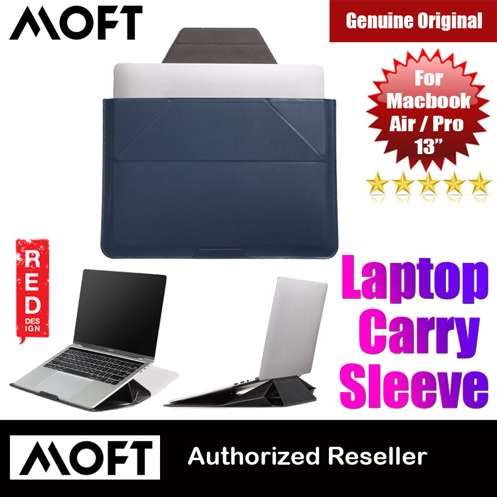 Picture of Apple Macbook Air 13\"  | MOFT Carry Sleeve Standable Design PU Leather for Macbook Air 13 M1 2020 2021 Macbook Pro 13 2020 2021 13 inches Laptop Dell XPS13 Microsoft Surface Pro 7 (Oxford Blue)