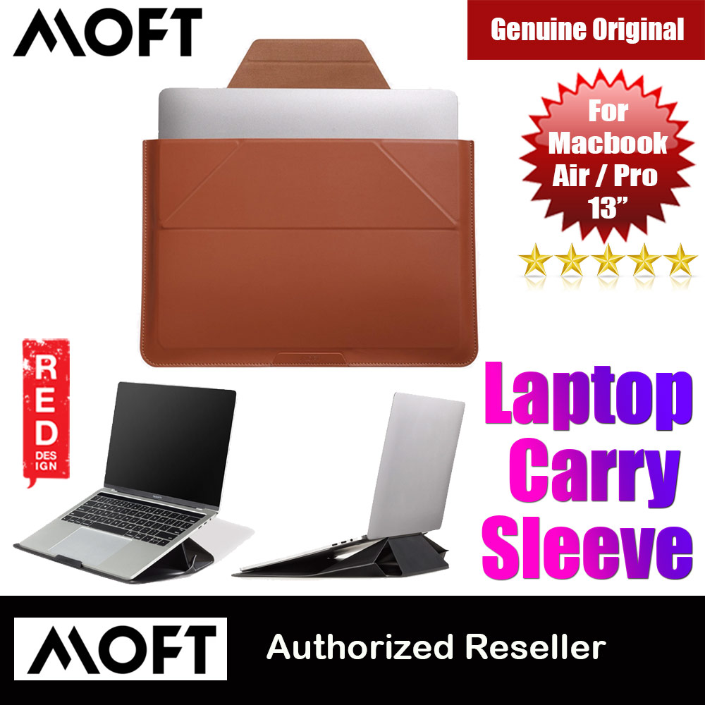 Picture of Apple Macbook Air 13\"  | MOFT Carry Sleeve Standable Design PU Leather for Macbook Air 13 M1 2020 2021 Macbook Pro 13 2020 2021 13 inches Laptop Dell XPS13 Microsoft Surface Pro 7 (Sienna Brown)