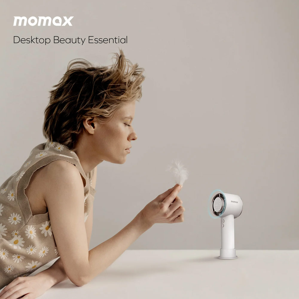Picture of Momax Portable Handheld Fan Ultra Freeze High Speed 12000RPM Cooling Fan with Stepless Speed Control (White)