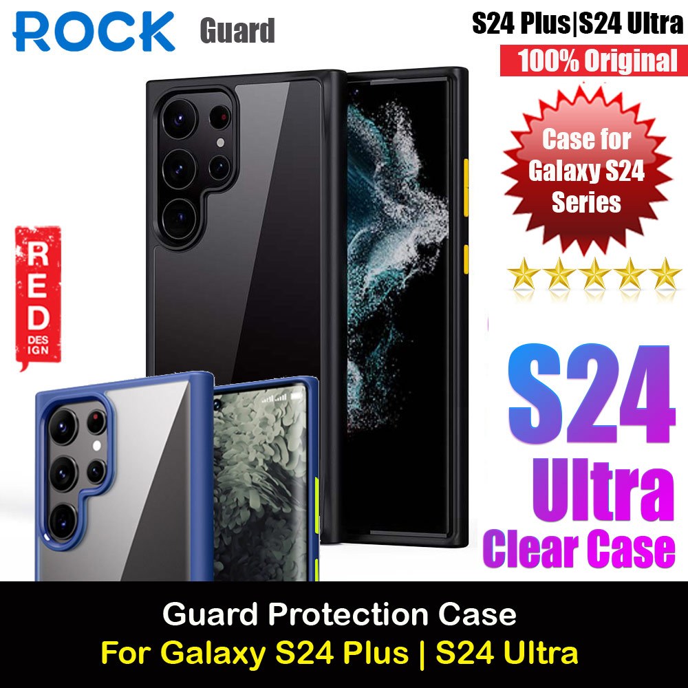 Picture of Samsung Galaxy S24 Ultra Case | ROCK Guard Tranparent Protection Case Anti Drop Casing for Galaxy S24 Ultra (Black)