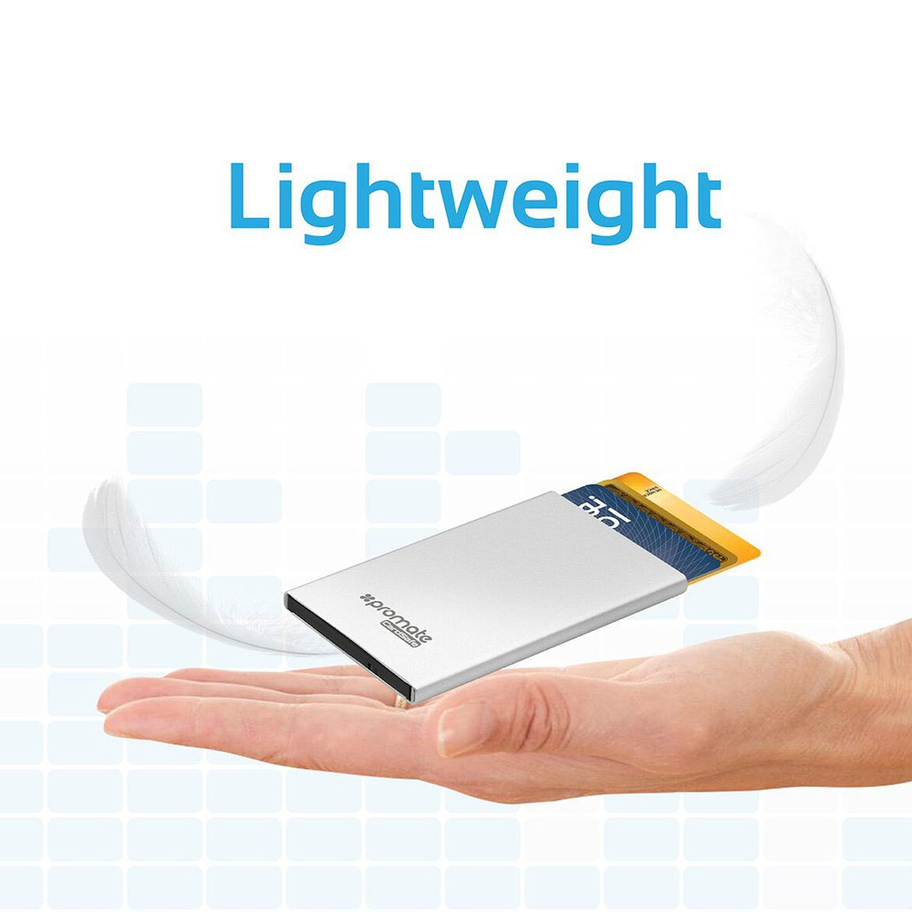 Picture of Promate Ultra-Slim RFID Blocking Card Holder Case Aluminium Slim Credit Card Holder Wallet CardSafe