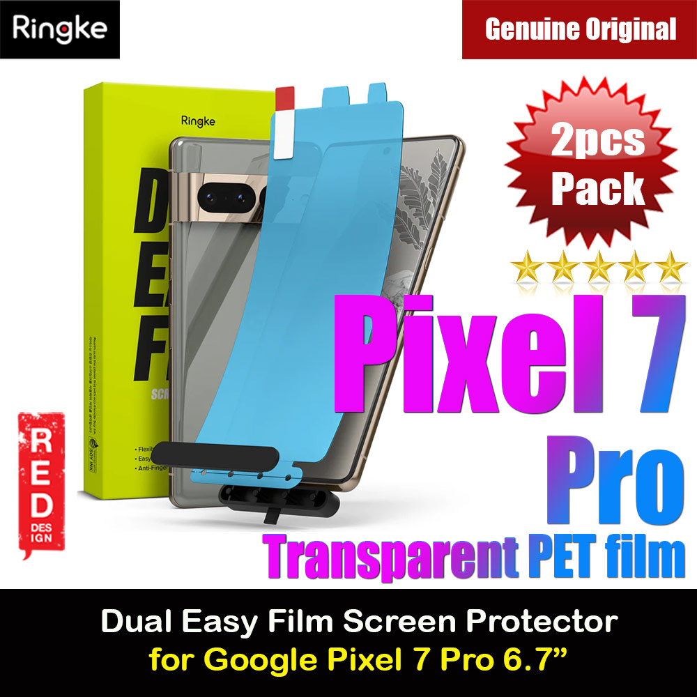Picture of Google Pixel 7 Pro Screen Protector | Ringke Dual Easy Film Transparent PET Film Soft Screen Protector with Installation Jig for Google Pixel 7 Pro (Clear 2pcs Pack)