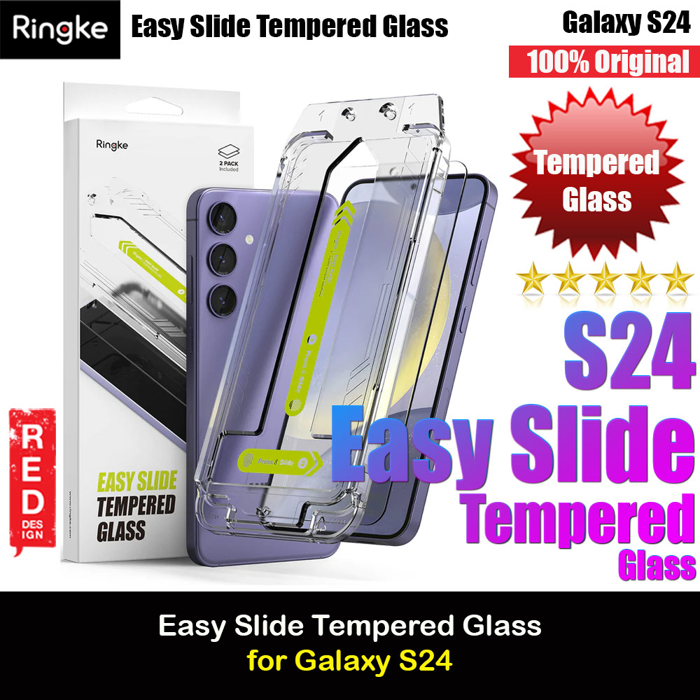 Picture of Samsung Galaxy S24 Screen Protector | Ringke Easy Slide Tempered Glass Screen Protector for Samsung Galaxy S24 (Clear) 2pcs