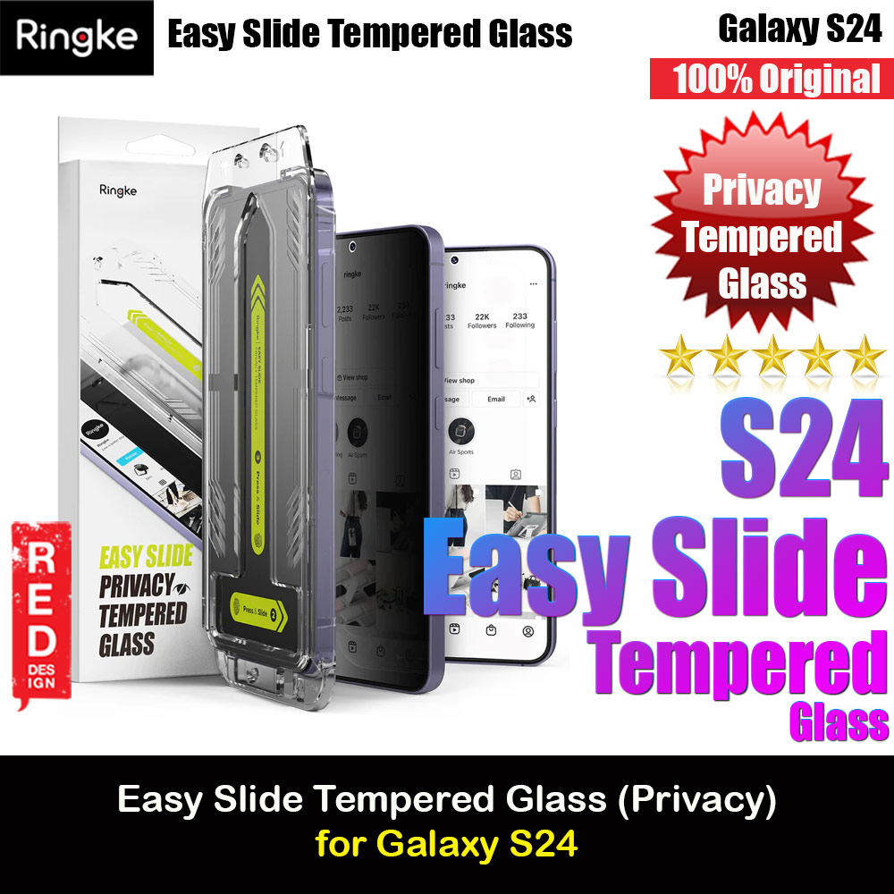 Picture of Samsung Galaxy S24 Screen Protector | Ringke Easy Slide Tempered Glass Screen Protector for Samsung Galaxy S24 (Clear) 2pcs