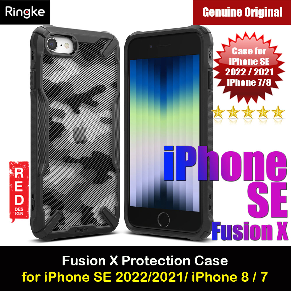 Picture of Apple iPhone 7 4.7 Case | Ringke Fusion X Drop Protection Case for iPhone SE 2020 2022 iPhone 7 iPhone 8 Case (Camo Black)