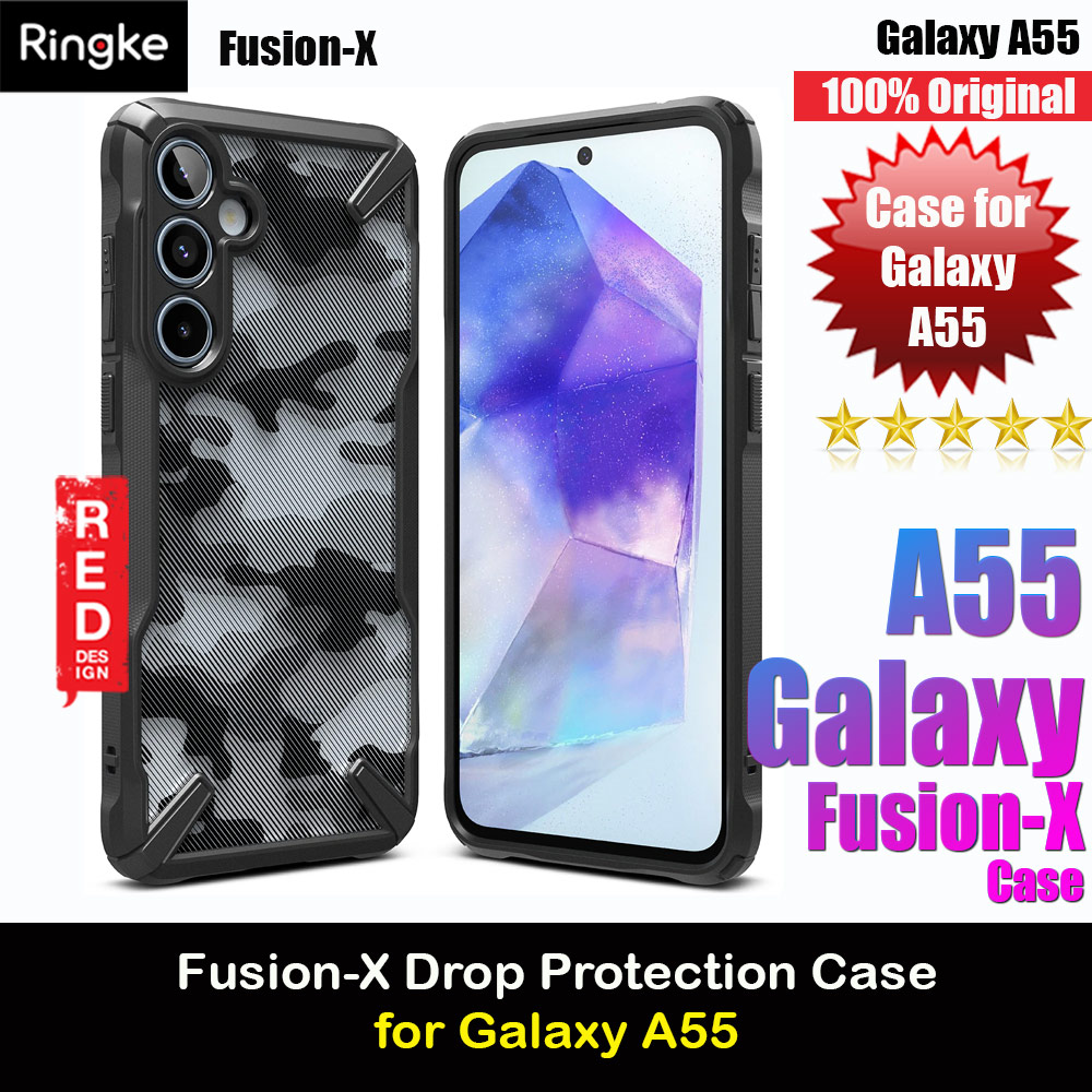 Picture of Samsung Galaxy A55 Case | Ringke Fusion X Drop Protection Case for Samsung Galaxy A55 Case (Black Camo)