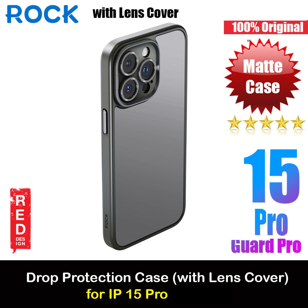 Picture of Apple iPhone 15 Pro 6.1 Case | Rock Guard Touch Lens Protection Anti Finger Print Drop Protection Case for iPhone 15 Pro 6.1 (Matte Grey)