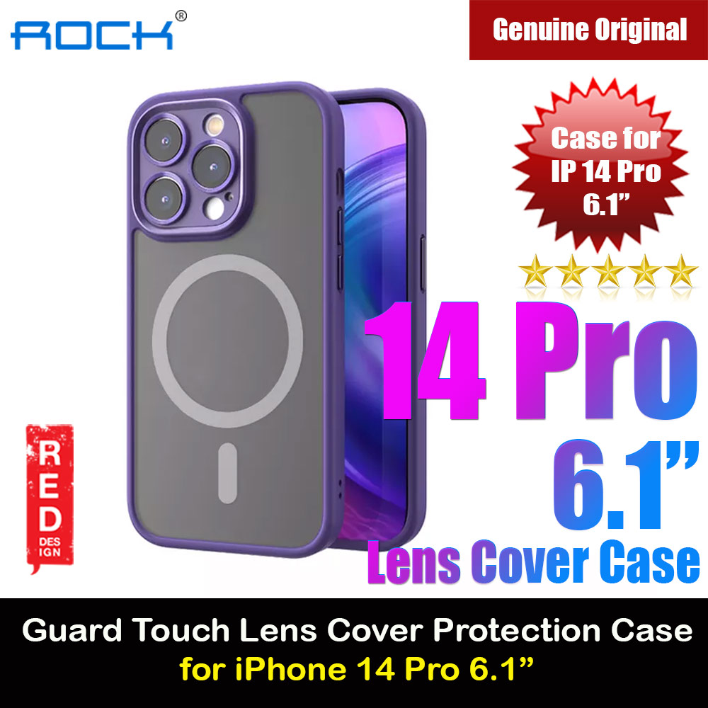 Picture of Apple iPhone 14 Pro 6.1 Case | Rock Guard Touch Lens Protection Anti Finger Print Drop Protection Magsafe Compatible Case for iPhone 14 Pro 6.1 (Matte Purple)