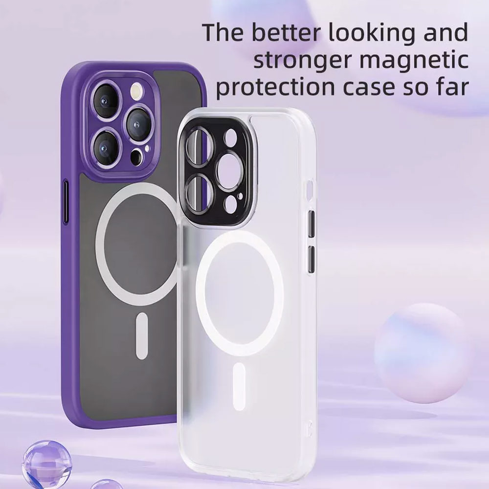 Picture of Apple iPhone 14 Pro 6.1 Case | Rock Guard Touch Lens Protection Anti Finger Print Drop Protection Magsafe Compatible Case for iPhone 14 Pro 6.1 (Matte Purple)
