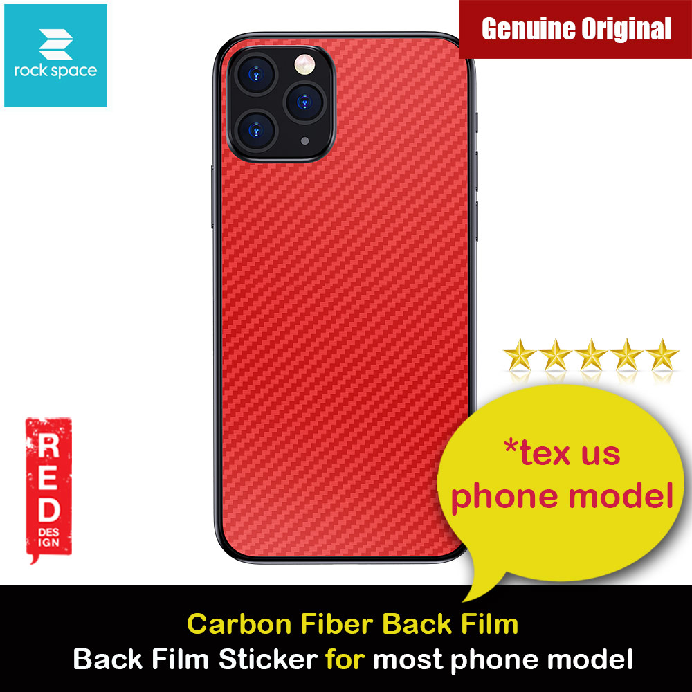 Picture of Apple iPhone 11 6.1  | Rock Space Custom Made for All Phone Model Carbon Fiber Series Back Film Protector Sticker for Any Phone Model (Red)