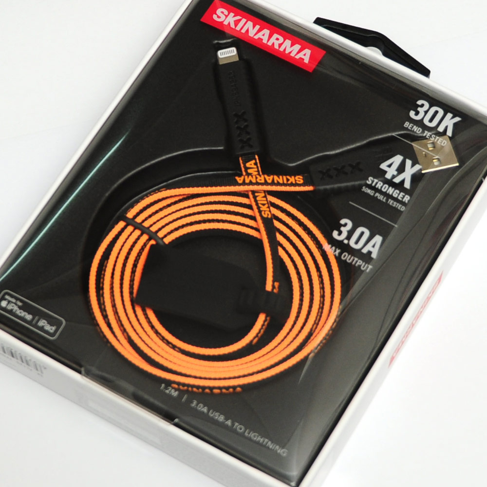 Picture of Skinarma Tenso MFI Certified 3A Rapid Charge and Sync Lightning Cable 120CM (Orange)
