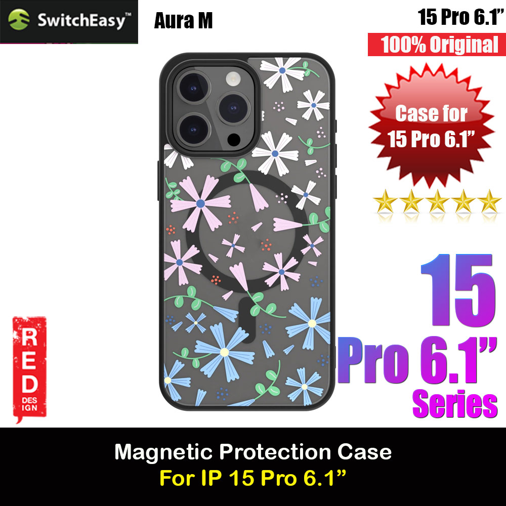 Picture of Apple iPhone 15 Pro 6.1 Case | Switcheasy Aura M Printed Fashionable Magsafe Compatible Case for Apple iPhone 15 Pro 6.1 (Ceratostigma)
