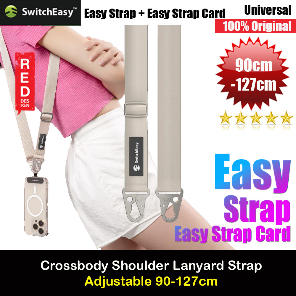 Picture of Switcheasy Easy Strap Crossbody Lanyard Shoulder Holder Card Link Adjustable Strap for any closed-bottom phone case (Coconut White)