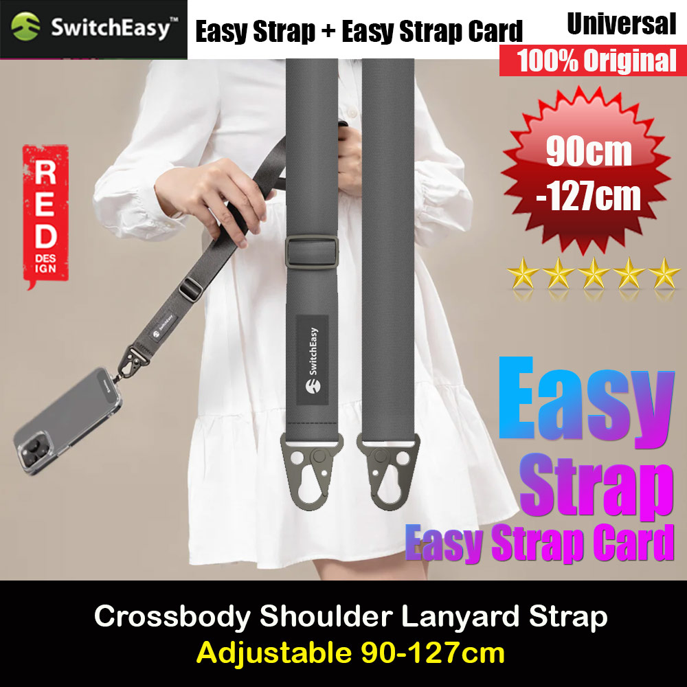 Picture of Switcheasy Easy Strap Crossbody Lanyard Shoulder Holder Card Link Adjustable Strap for any closed-bottom phone case (Dark Gray)