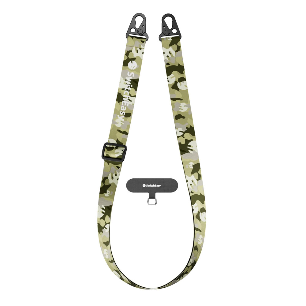 Picture of Switcheasy Easy Strap Silky Smooth Design Crossbody Lanyard Shoulder Holder Card Link Adjustable Strap 25mm for any closed-bottom phone case (Camouflage Green)