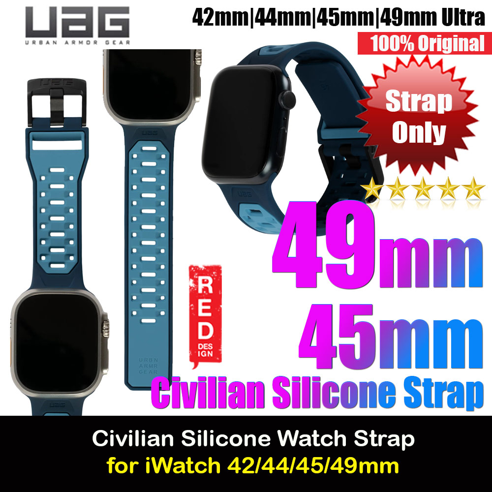 Picture of Apple Watch 42mm  | UAG Civilian Silicone Strap for Apple Watch 42mm 44mm 45mm 49mm Ultra Series 4 5 6 7 8 SE SE 2 (Mallard)