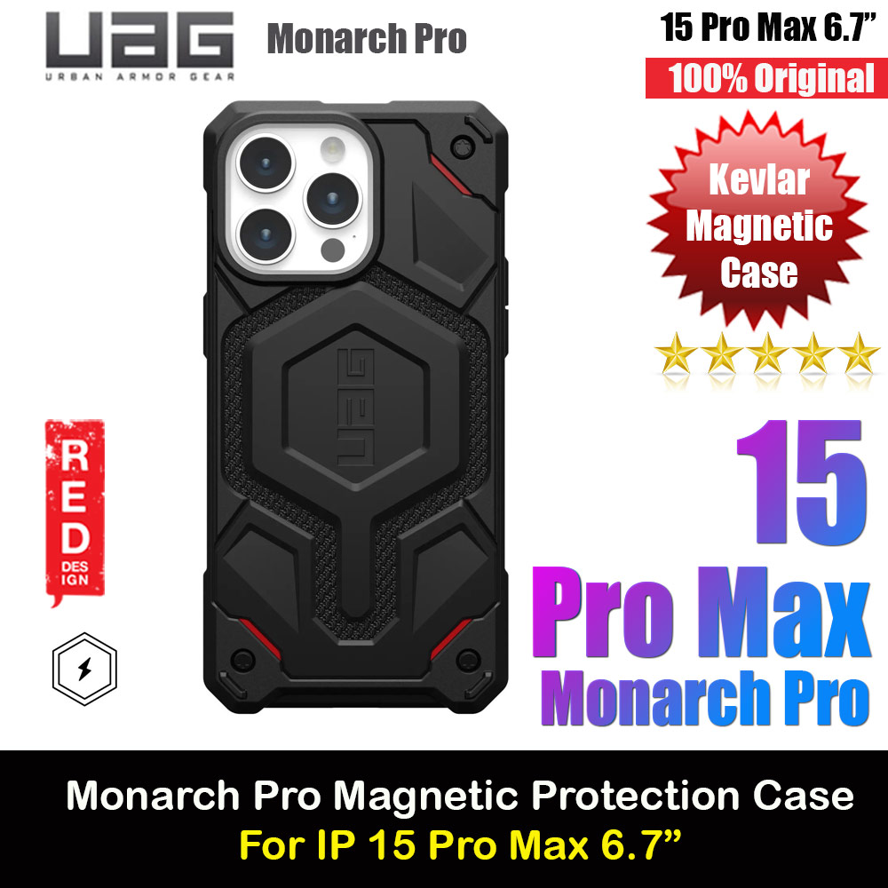 Picture of Apple iPhone 15 Pro Max 6.7 Case | NUSANTARA77: UAG Monarch Pro Kevlar Magsafe Compatible Drop Proof Case for iPhone 15 Pro Max 6.7 (Kevlar Element Green)
