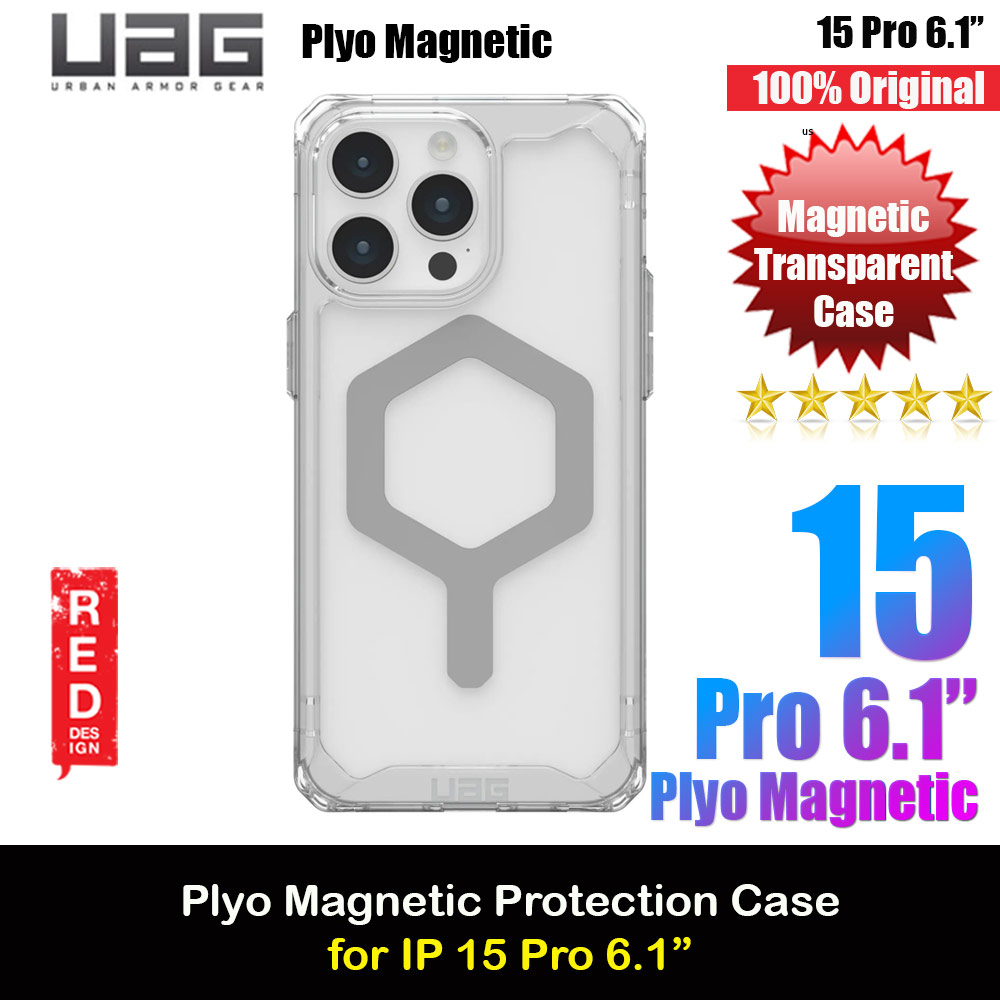 Picture of Apple iPhone 15 Pro 6.1 Case | UAG Plyo Magsafe Compatible Drop Proof Shock Impact Resistant Transparent Clear Case for iPhone 15 Pro 6.1 (Ice White)