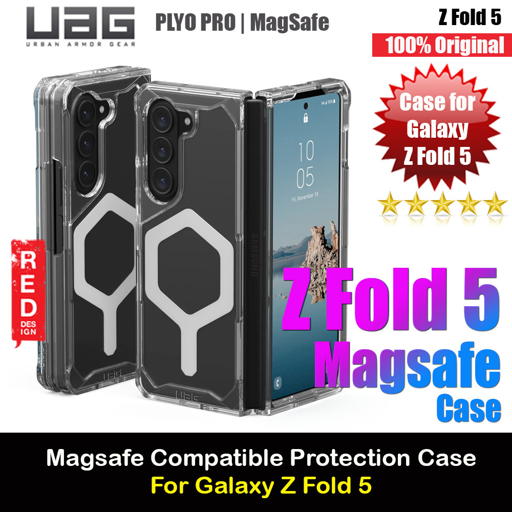 Picture of Samsung Galaxy Z Fold 5 Case | UAG Plyo Pro Series Drop Protection Case Magsafe Wireless Charging Compatible for Samsung Galaxy Z Fold 5 (Ice Silver)