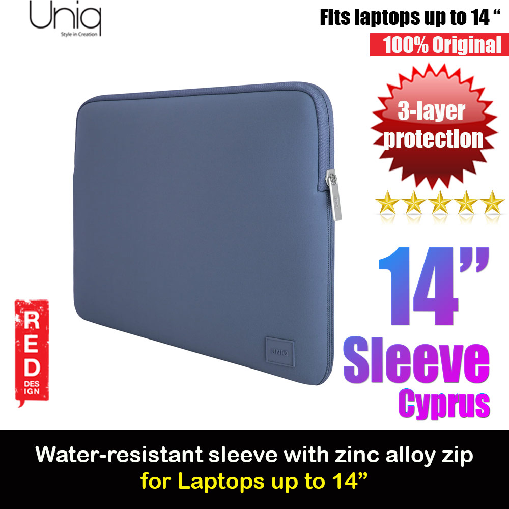 Picture of Uniq Cyprus Water Resistant Neoprene 3 Layer Protection Laptop Notebook Sleeve fit up to 14 inches (Blue)
