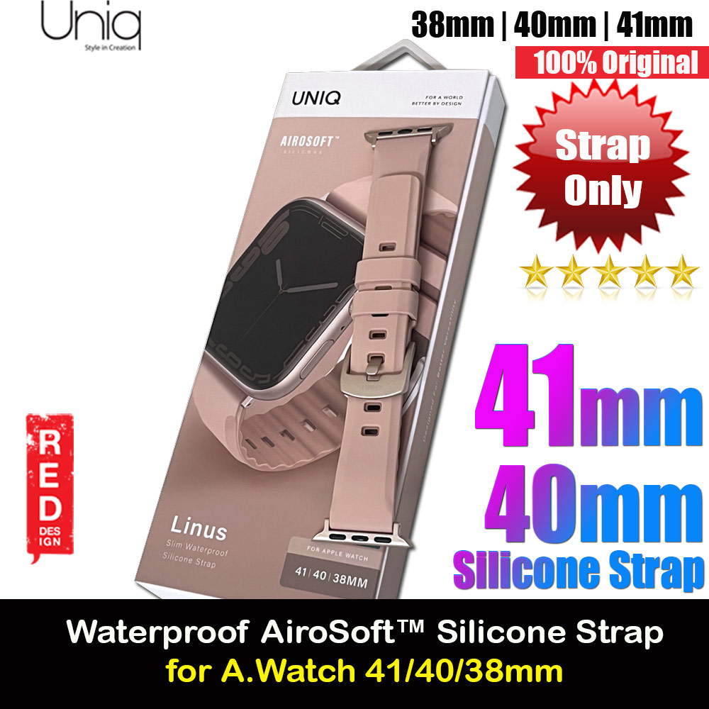 Picture of Apple Watch 38mm  | Uniq Linus Waterproof AiroSoft TM Breathable Silicone Strap Apple Watch 41mm 40mm 38mm Series 1 2 3 4 5 6 7 SE 8 (Midnight Black)