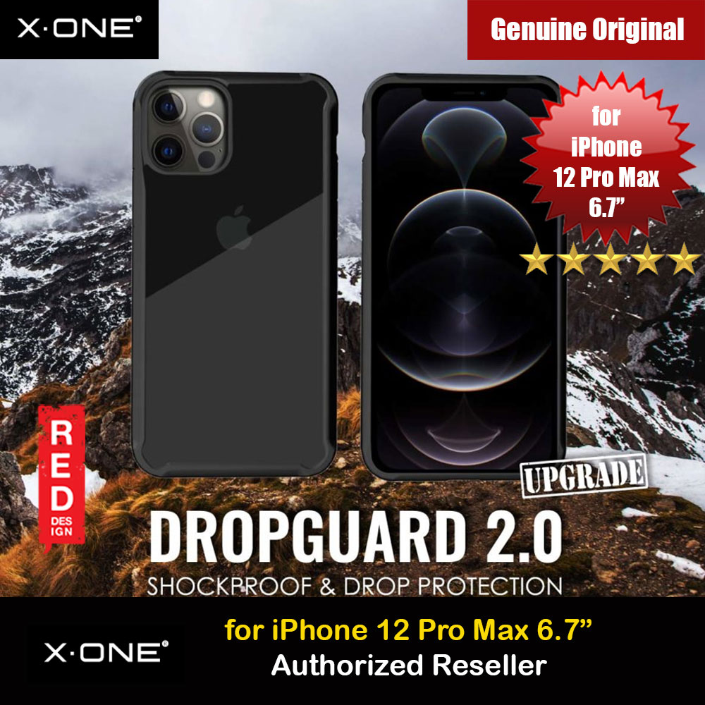 Picture of Apple iPhone 12 Pro Max 6.7 Case | X.One DropGuard 2.0 Air Cushion Extreme Responsive Button Drop Protection Case for iPhone 12 Pro Max 6.7 (Clear Black) Upgraded  Version