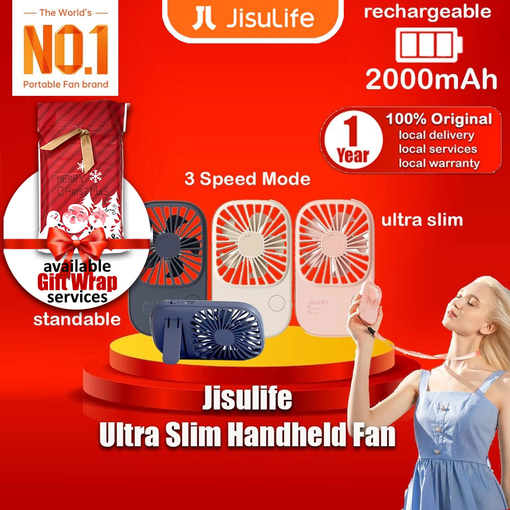 Picture of Jisulife Malaysia Handheld Fan Ultra Thin Mini Fan Small Portable Fan USB Rechargeable Personal Lash Fan with 3 Speeds for Office Outdoor Travel (Pink)