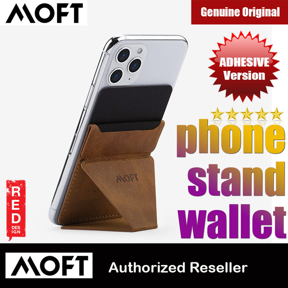 Picture of MOFT X Invisible Phone Stand Adhesive Reusable Adhesive 4-in-1 Phone Stand Card Holder Adjustable Viewing Angles Thin Design with Grip to be Held for iPhone 12 iPhone 13 Series Huawei Samsung Vivo Xiaomi (Leather Brown) Apple iPhone 12 mini 5.4- Apple iPhone 12 mini 5.4 Cases, Apple iPhone 12 mini 5.4 Covers, iPad Cases and a wide selection of Apple iPhone 12 mini 5.4 Accessories in Malaysia, Sabah, Sarawak and Singapore 