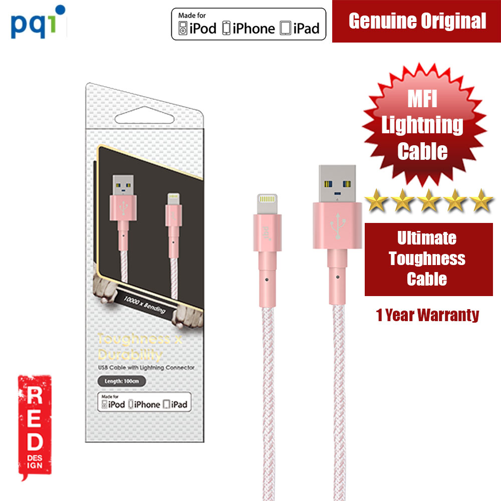 Picture of PQI i-Cable Ultimate Toughness Lightning Cable (Rose Gold) Red Design- Red Design Cases, Red Design Covers, iPad Cases and a wide selection of Red Design Accessories in Malaysia, Sabah, Sarawak and Singapore 