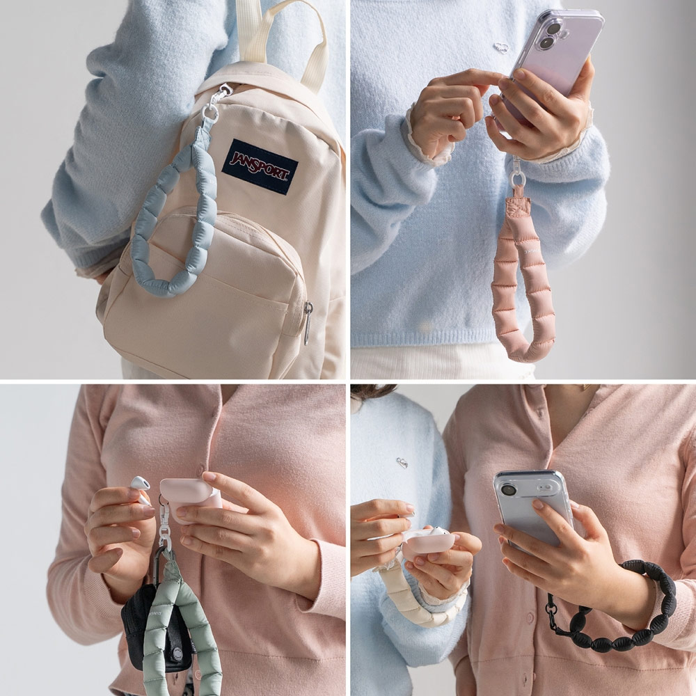 Picture of Ringke Eye Catching Holder Link & Puffer Hand Strap for Phone case (Snow White)