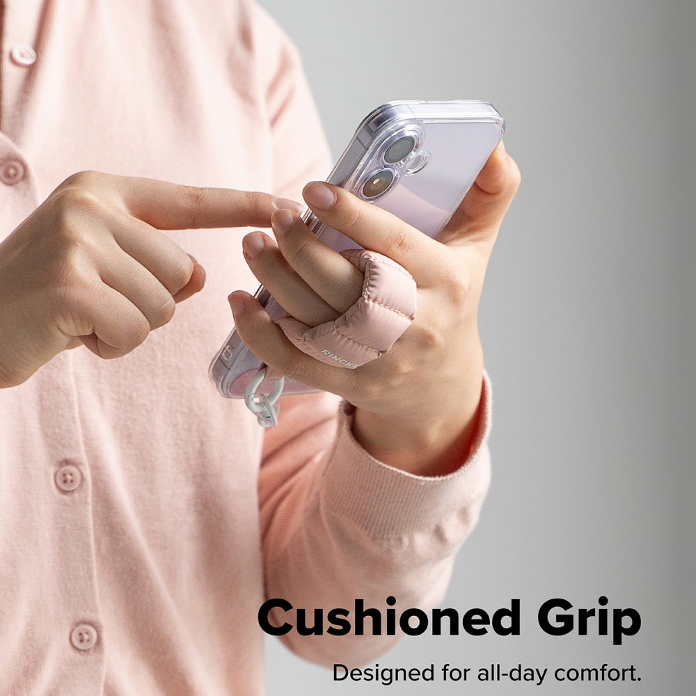 Picture of Ringke Eye Catching Holder Link & Puffer Finger Strap for Phone case (Snow White)