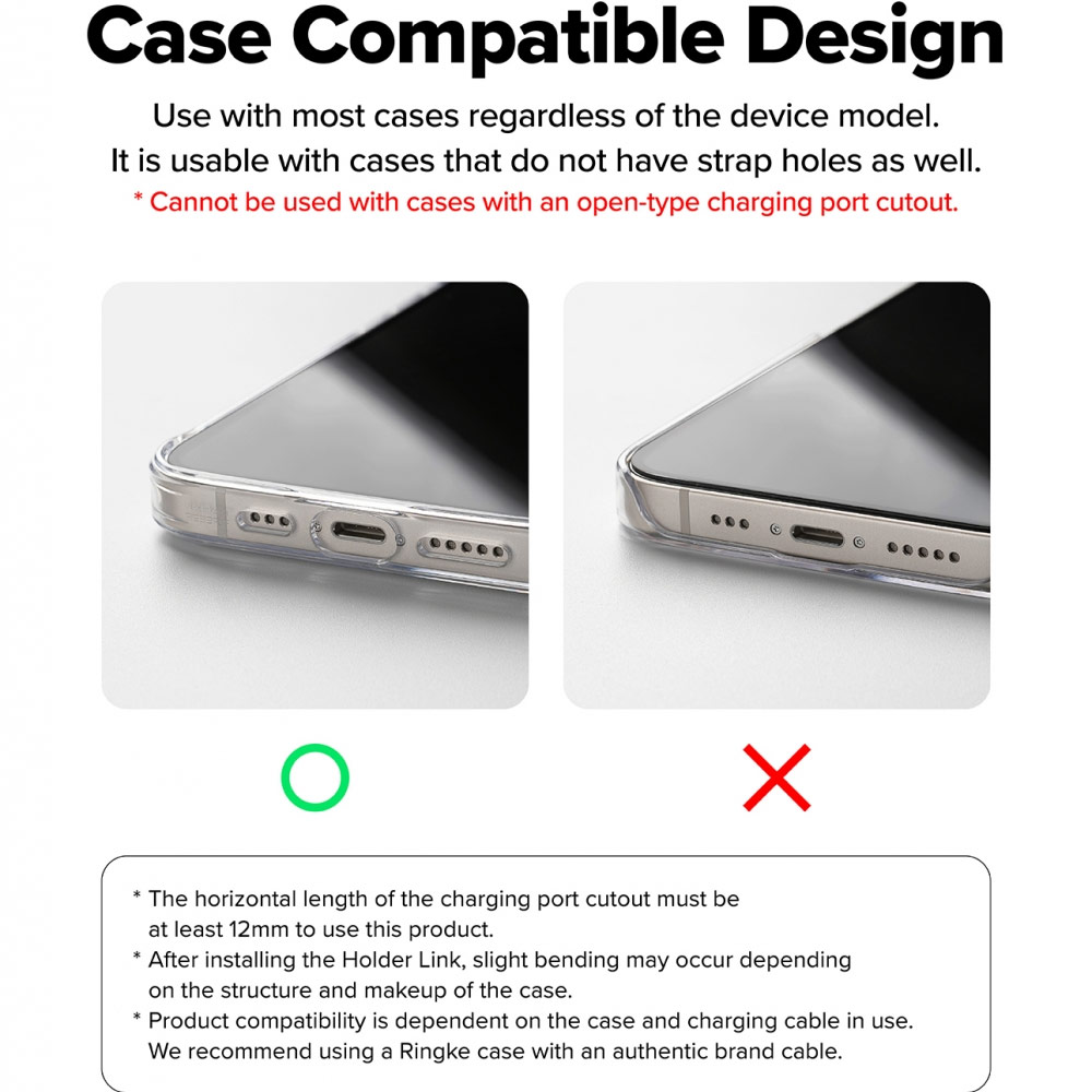 Picture of Ringke Eye Catching Holder Link & Puffer Finger Strap for Phone case (Snow White)