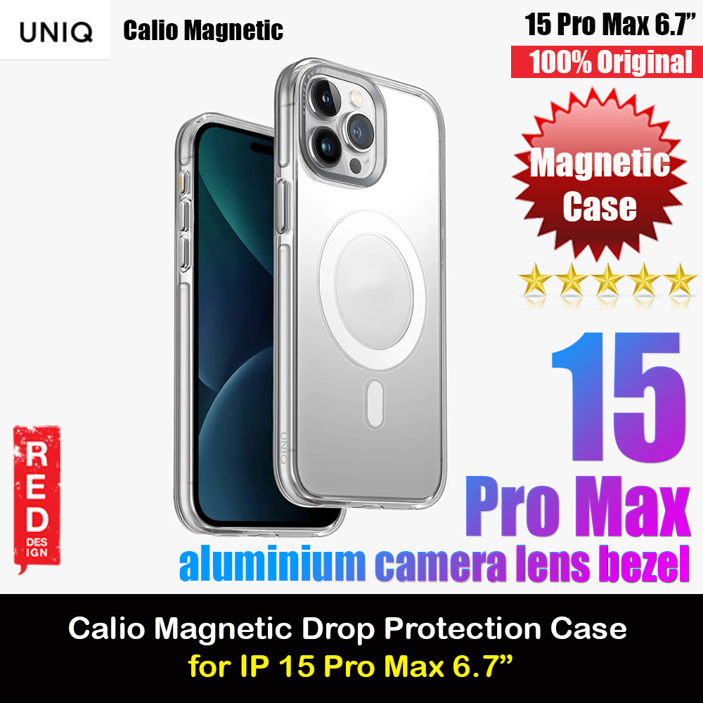 Picture of Uniq Calio Aluminum Lens Frame Magnetic Drop Protection Case Casing for iPhone 15 Pro Max 6.7 (Clear) Apple iPhone 15 Pro Max 6.7- Apple iPhone 15 Pro Max 6.7 Cases, Apple iPhone 15 Pro Max 6.7 Covers, iPad Cases and a wide selection of Apple iPhone 15 Pro Max 6.7 Accessories in Malaysia, Sabah, Sarawak and Singapore 