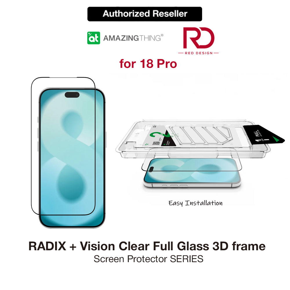 Picture of Amazingthing RADIX Vision Clear Full Tempered Glass 3D Frame Screen Protector for iPhone 18 Pro - Clear Apple iPhone 18 Pro- Apple iPhone 18 Pro Cases, Apple iPhone 18 Pro Covers, iPad Cases and a wide selection of Apple iPhone 18 Pro Accessories in Malaysia, Sabah, Sarawak and Singapore 
