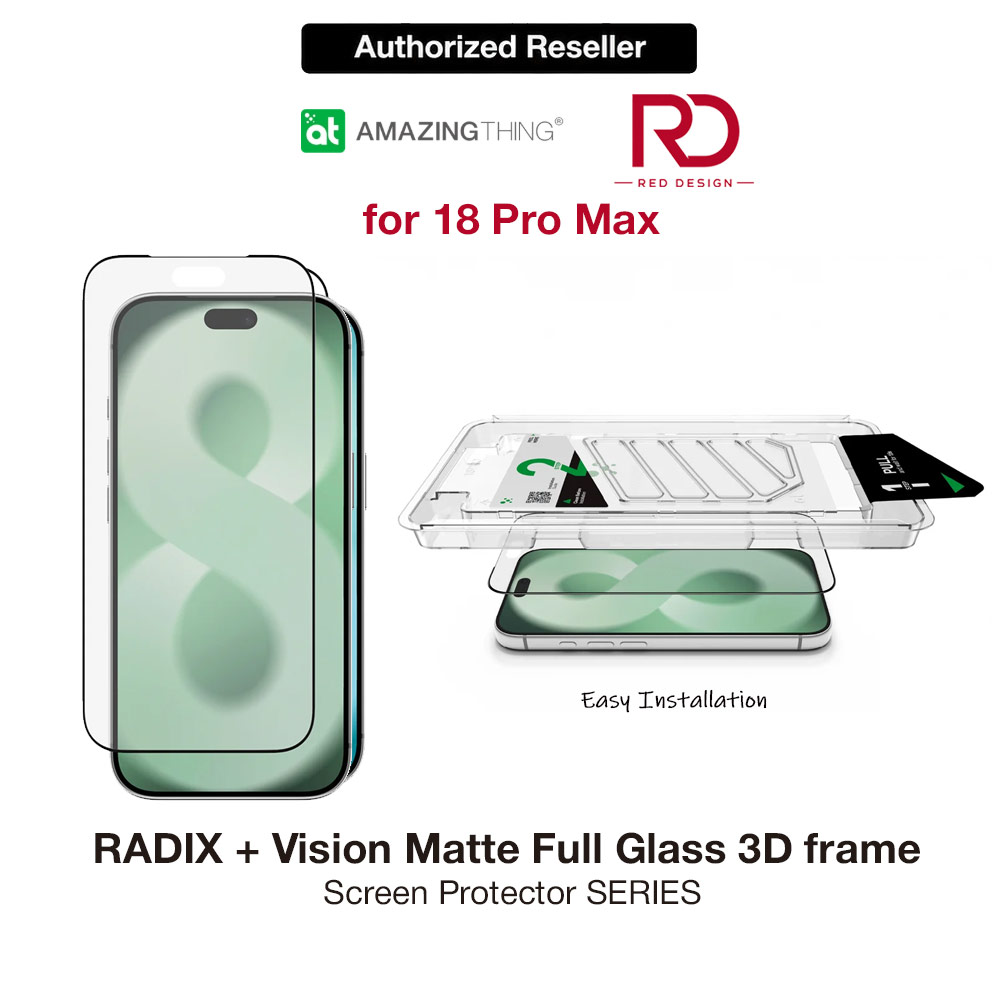 Picture of Amazingthing RADIX Vision Matte Full Tempered Glass 3D Frame Screen Protector for iPhone 18 Pro Max 6.9 - Matte Apple iPhone 18 Pro Max- Apple iPhone 18 Pro Max Cases, Apple iPhone 18 Pro Max Covers, iPad Cases and a wide selection of Apple iPhone 18 Pro Max Accessories in Malaysia, Sabah, Sarawak and Singapore 