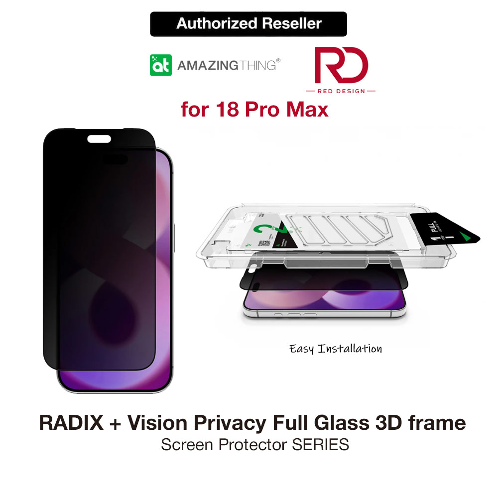 Picture of Amazingthing RADIX Vision Privacy Full Tempered Glass 3D Frame Screen Protector for iPhone 18 Pro Max 6.9 - Privacy Apple iPhone 18 Pro Max- Apple iPhone 18 Pro Max Cases, Apple iPhone 18 Pro Max Covers, iPad Cases and a wide selection of Apple iPhone 18 Pro Max Accessories in Malaysia, Sabah, Sarawak and Singapore 