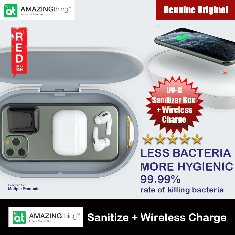 Picture of Amazingthing All in One UVC Light Sanitizer Box Kill bacteria with 10W Fast Wireless Charging for Smartphone Smartwatch Airpods Red Design- Red Design Cases, Red Design Covers, iPad Cases and a wide selection of Red Design Accessories in Malaysia, Sabah, Sarawak and Singapore 