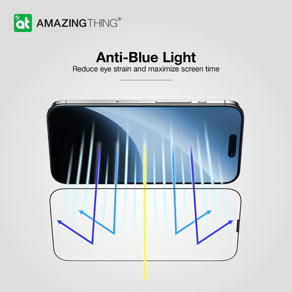 Picture of Apple iPhone 15 Pro Max 6.7  | Amazingthing Radix Fully Covered Tempered Glass for iPhone 15 Pro Max 6.7 (Anti Blue Light)