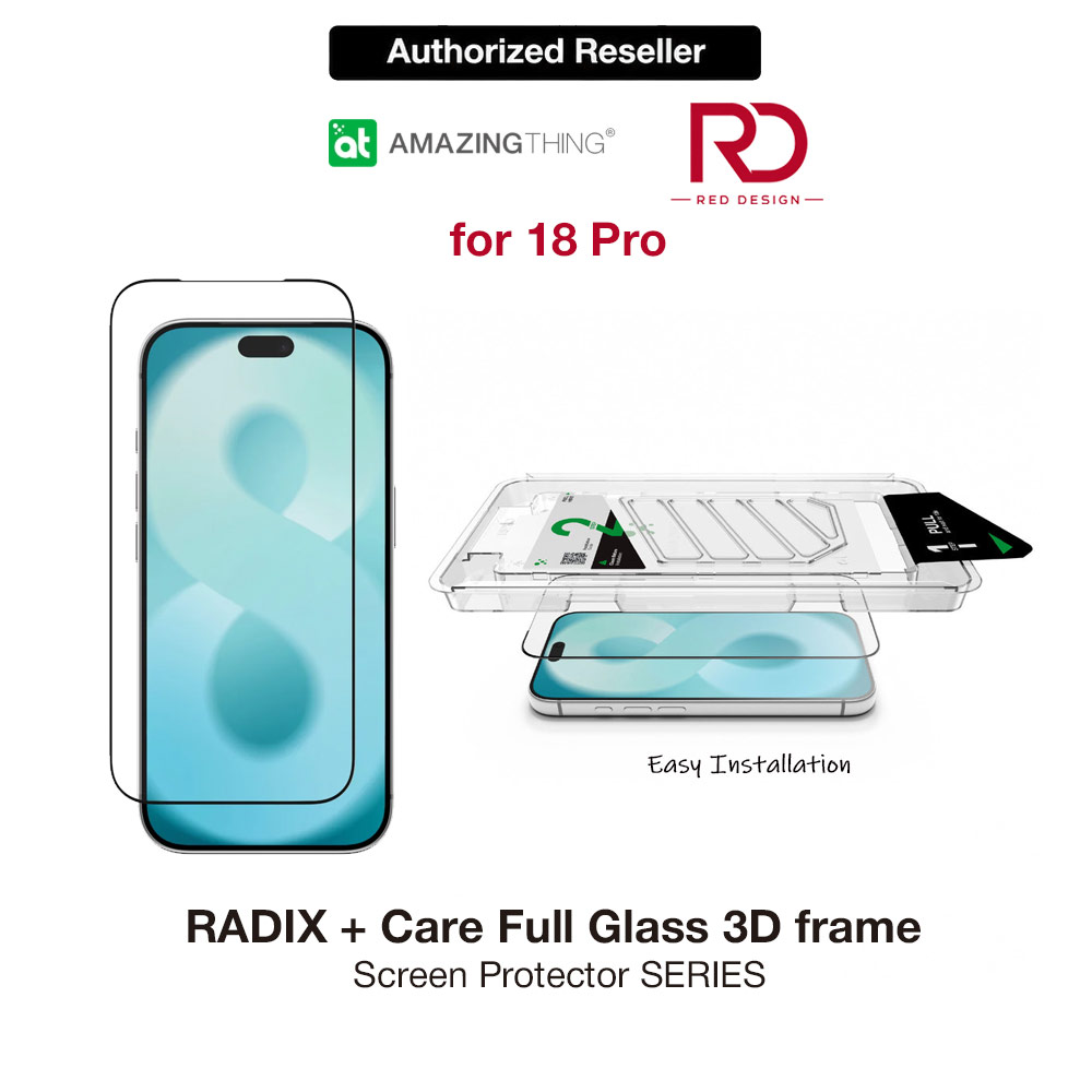 Picture of Amazingthing RADIX + Care Full Tempered Glass 3D Frame Screen Protector for iPhone 18 Pro - Clear Apple iPhone 18 Pro- Apple iPhone 18 Pro Cases, Apple iPhone 18 Pro Covers, iPad Cases and a wide selection of Apple iPhone 18 Pro Accessories in Malaysia, Sabah, Sarawak and Singapore 