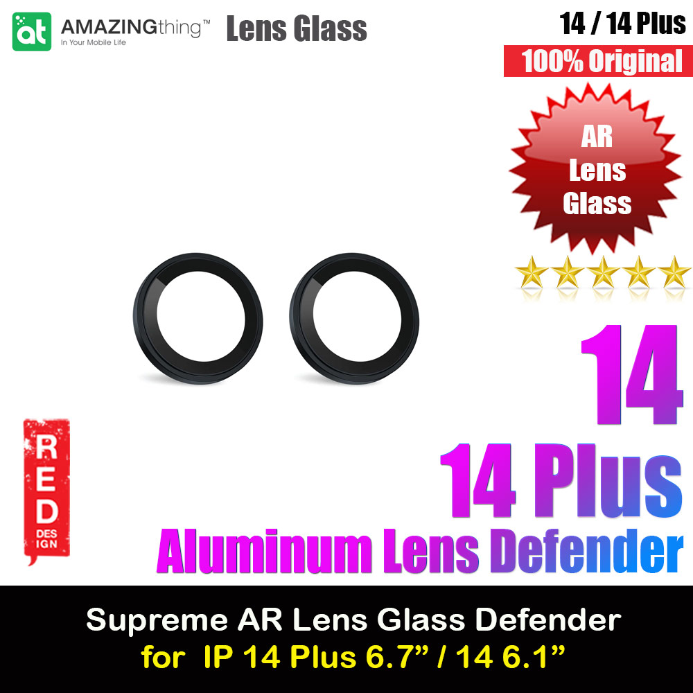 Picture of Amazingthing Supreme AR Lens Glass Aluminum Defender Tempered Glass Protector for iPhone 14 6.1 iPhone 14 Plus 6.7 (2PCS Midnight Black) Apple iPhone 14 6.1- Apple iPhone 14 6.1 Cases, Apple iPhone 14 6.1 Covers, iPad Cases and a wide selection of Apple iPhone 14 6.1 Accessories in Malaysia, Sabah, Sarawak and Singapore 