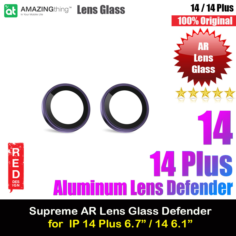 Picture of Amazingthing Supreme AR Lens Glass Aluminum Defender Tempered Glass Protector for iPhone 14 6.1 iPhone 14 Plus 6.7 (2PCS New Purple) Apple iPhone 14 6.1- Apple iPhone 14 6.1 Cases, Apple iPhone 14 6.1 Covers, iPad Cases and a wide selection of Apple iPhone 14 6.1 Accessories in Malaysia, Sabah, Sarawak and Singapore 