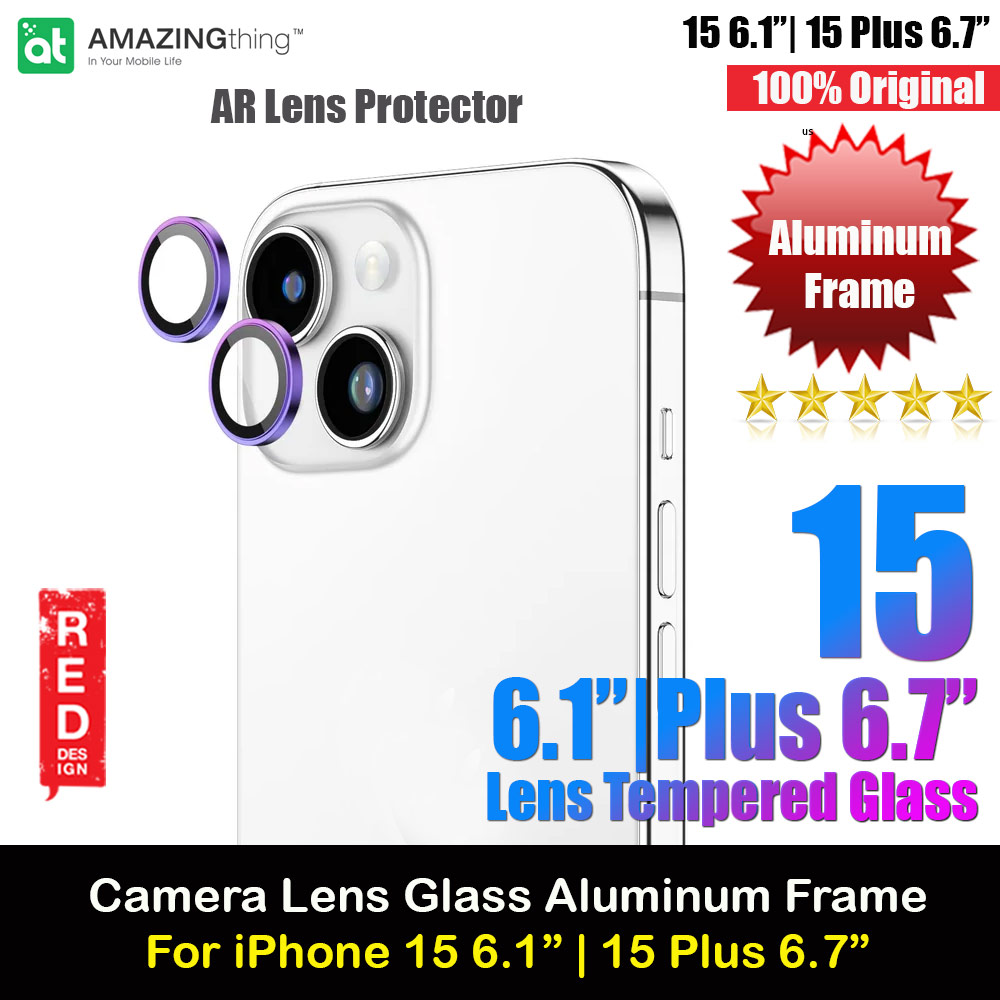 Picture of Amazingthing Supreme AR Camera Lens Glass Aluminum Frame Defender Tempered Glass Protector for iPhone 15 6.1 iPhone 15 Plus 6.7 (2PCS Purple) Apple iPhone 15 6.1- Apple iPhone 15 6.1 Cases, Apple iPhone 15 6.1 Covers, iPad Cases and a wide selection of Apple iPhone 15 6.1 Accessories in Malaysia, Sabah, Sarawak and Singapore 