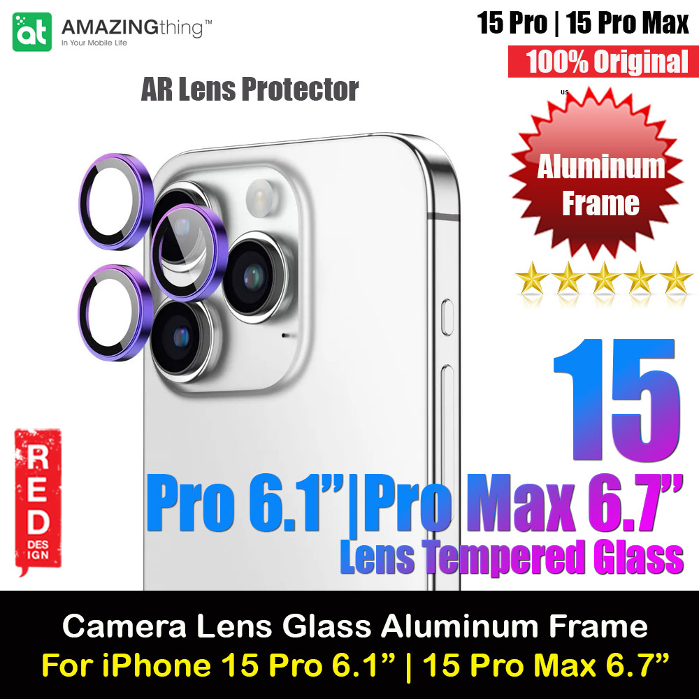 Picture of Amazingthing Supreme AR Camera Lens Glass Aluminum Frame Defender Tempered Glass Protector for iPhone 15 Pro 6.1 iPhone 15 Pro Max 6.7 (3PCS Symphony Purple) Apple iPhone 15 Pro 6.1- Apple iPhone 15 Pro 6.1 Cases, Apple iPhone 15 Pro 6.1 Covers, iPad Cases and a wide selection of Apple iPhone 15 Pro 6.1 Accessories in Malaysia, Sabah, Sarawak and Singapore 