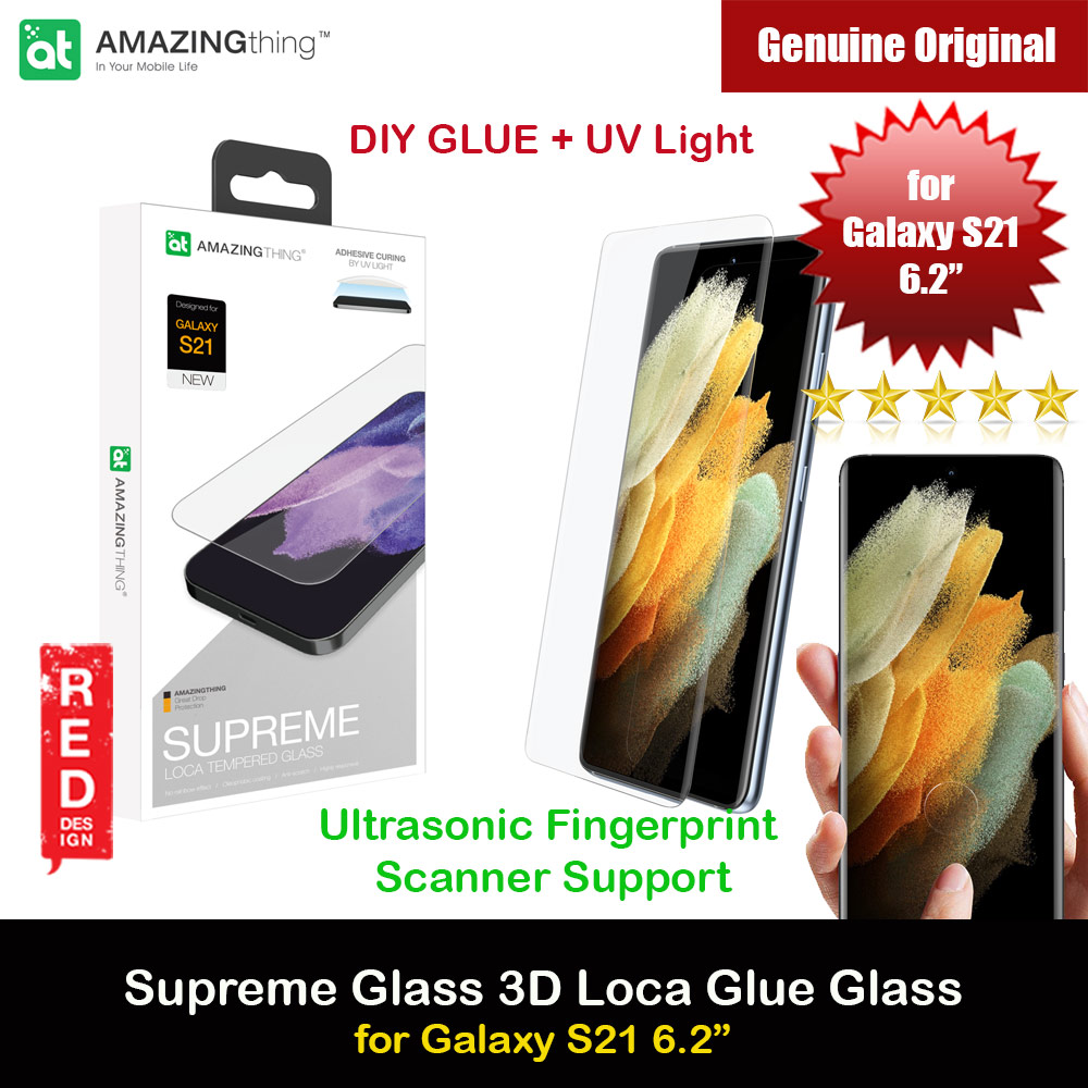 Picture of AmazingThing Supreme Glass 3D Loca Full Glue Tempered Glass with Ultrasonic Fingerprint Scanner Support for Samsung Galaxy S21 6.2 (DIY Glue Installation with UV Light) Samsung Galaxy S21 6.2- Samsung Galaxy S21 6.2 Cases, Samsung Galaxy S21 6.2 Covers, iPad Cases and a wide selection of Samsung Galaxy S21 6.2 Accessories in Malaysia, Sabah, Sarawak and Singapore 