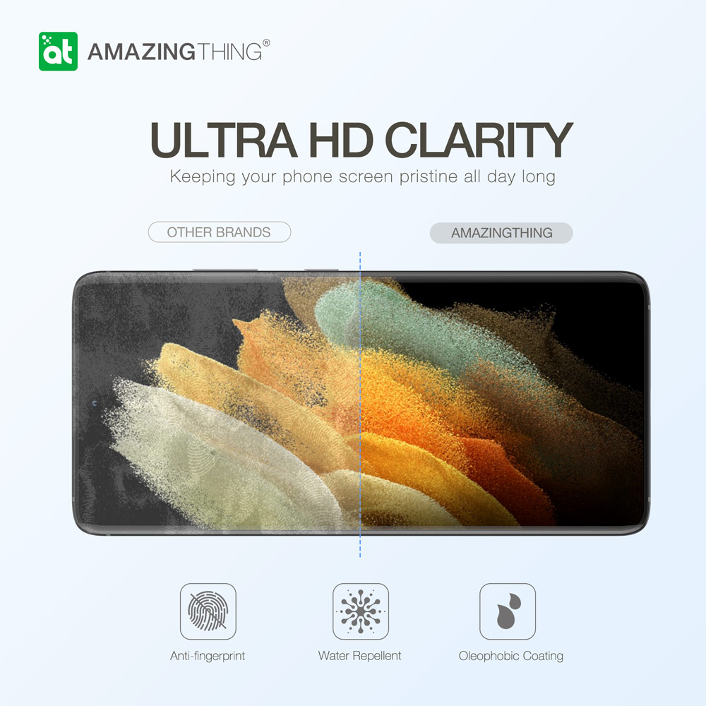 Picture of Samsung Galaxy S21 6.2  | AmazingThing Supreme Glass 3D Loca Full Glue Tempered Glass with Ultrasonic Fingerprint Scanner Support for Samsung Galaxy S21 6.2 (DIY Glue Installation with UV Light)
