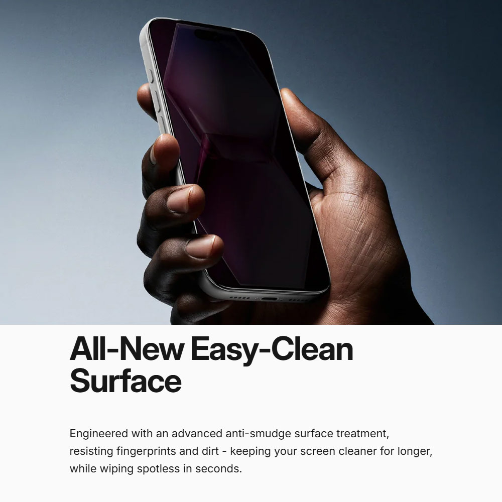 Picture of Apple iPhone 18 Pro Screen Protector | Amazingthing Titan Care Matte Privacy 3D Frame Full Tempered Glass Screen Protector with Dust Filter for iPhone 18 Pro - Matte Privacy