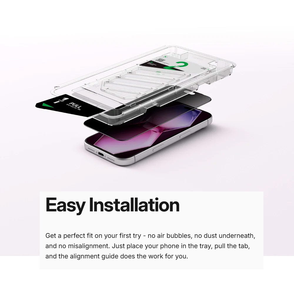 Picture of Apple iPhone 18 Pro Screen Protector | Amazingthing Titan Care Privacy 3D Frame Full Tempered Glass Screen Protector with Dust Filter for iPhone 18 Pro - Privacy
