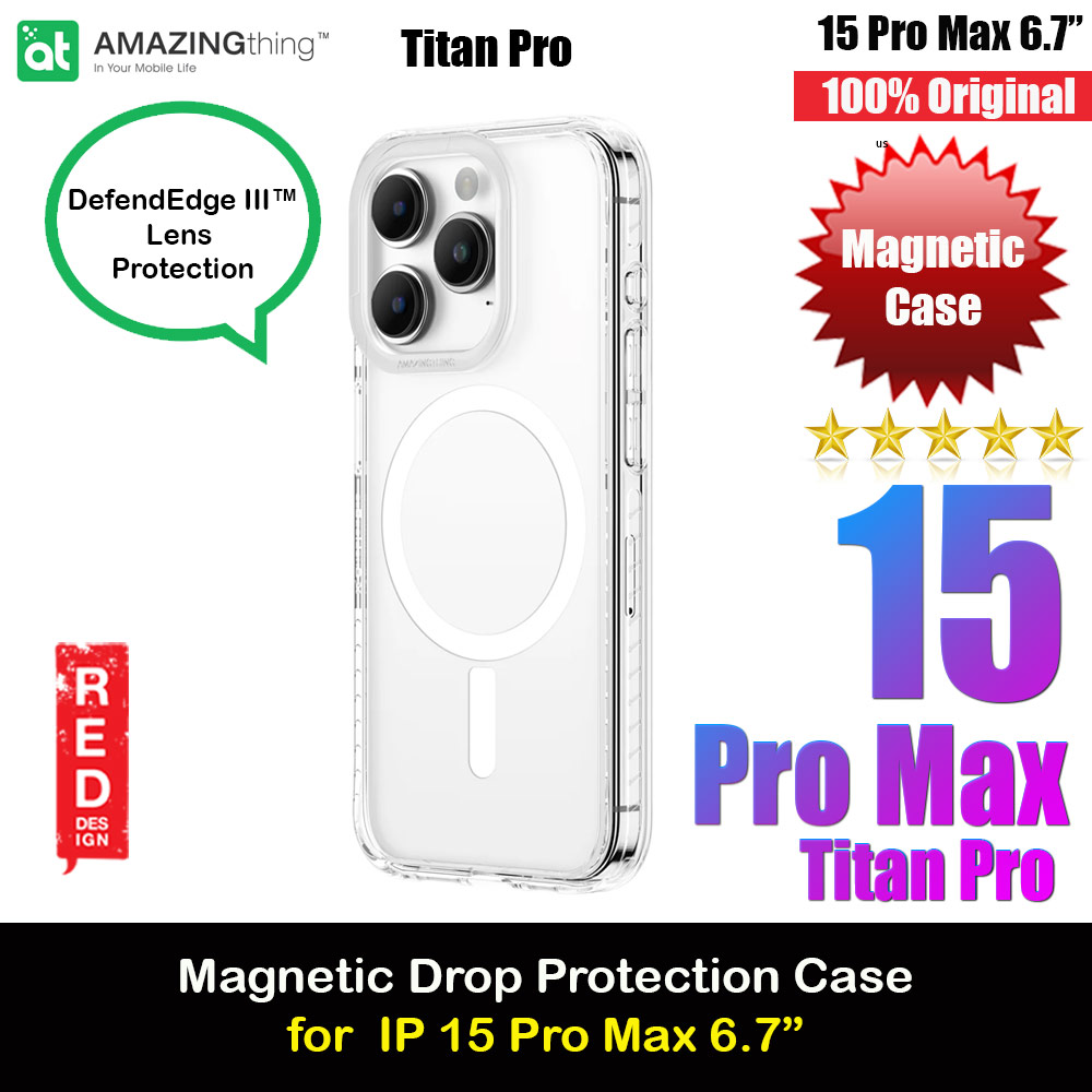 Picture of Amazingthing TITAN PRO Drop Proof Magnetic Case for iPhone 15 Pro Max 6.7 (Clear) Apple iPhone 15 Pro Max 6.7- Apple iPhone 15 Pro Max 6.7 Cases, Apple iPhone 15 Pro Max 6.7 Covers, iPad Cases and a wide selection of Apple iPhone 15 Pro Max 6.7 Accessories in Malaysia, Sabah, Sarawak and Singapore 